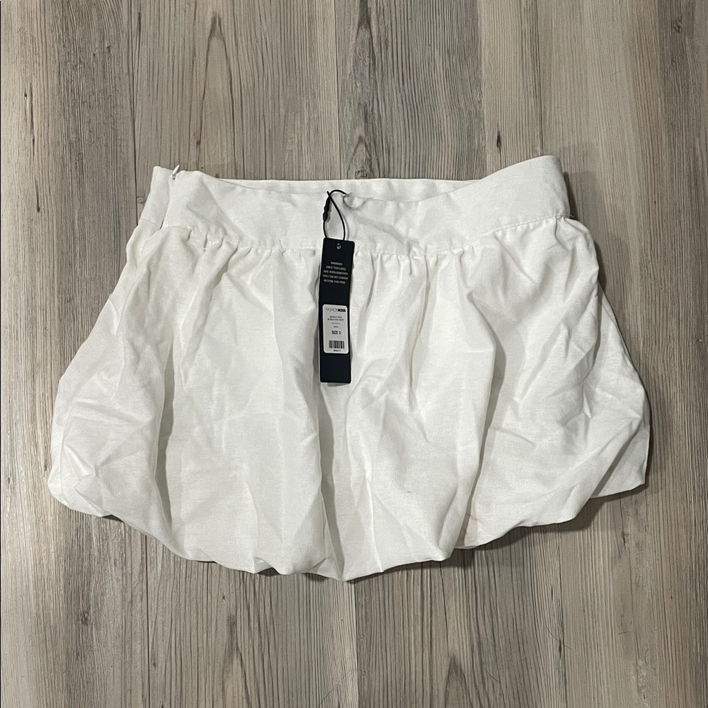 Fashion Nova White Linen Mini Skirt